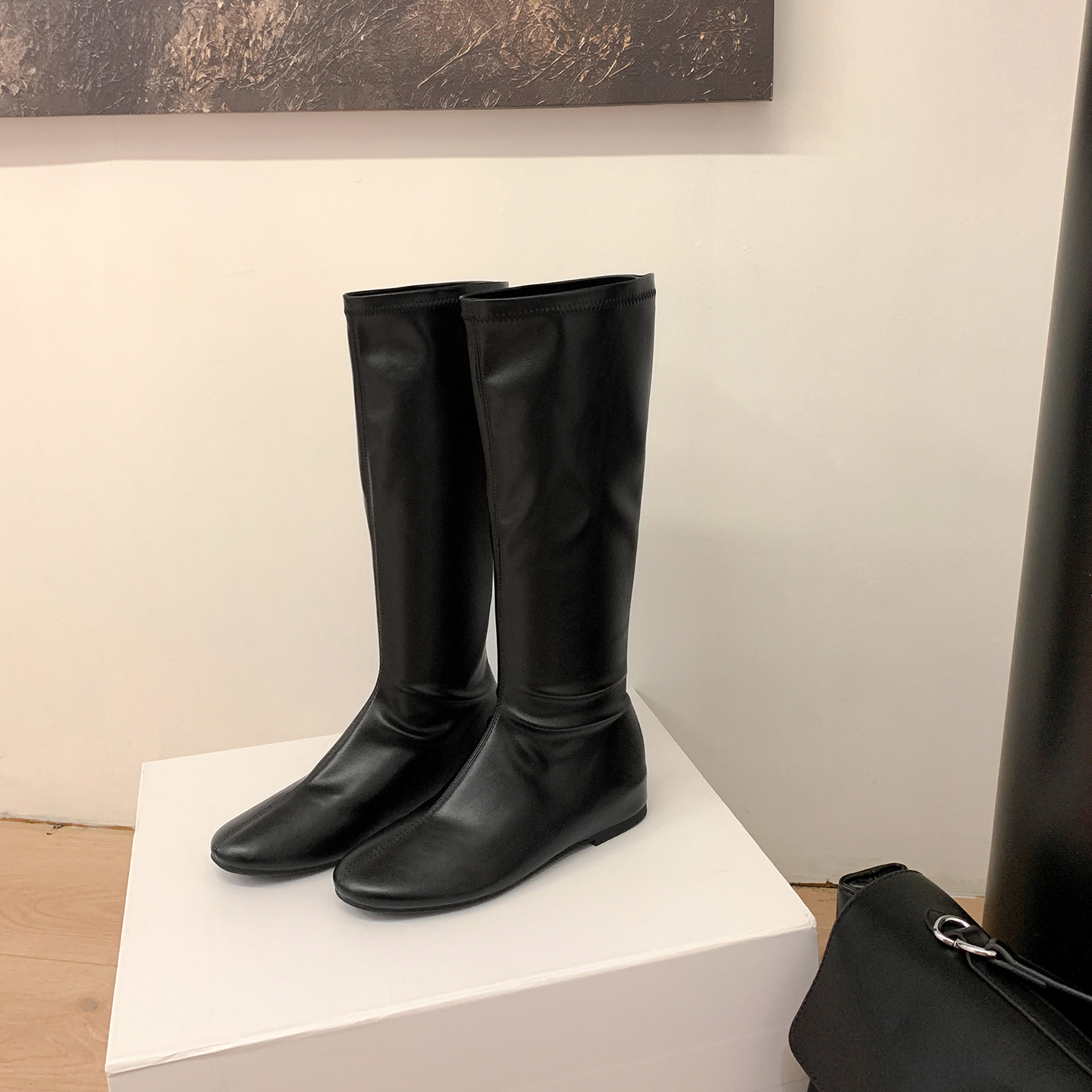2025 New Style Blogger Boots 3cm Hidden Heel Mid Calf Slim Fit Boots Short Boots Women Knight Tall Boots